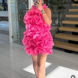 Hot Pink Ruffled Dress from Mina Monroe